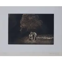 Les Krimm, Nude woman whispering to mature woman, Photograph