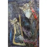 Nissan Engel, Abstract figure with crown and item in hand
