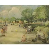 Henrietta Mabel May, Impressionist park scene, Oil on canvas