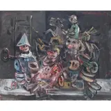 Yosl Bergner, Toys, Oil on canvas