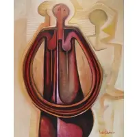 LeRoy Clarke, Tall and Timbre, Large oil on canvas