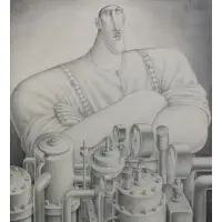Roy Carruthers, The Engineer, Watson, Pencil on paper