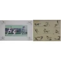 Paul Brown, Tennis- the Kill, or to the Net, Watercolor on paper (Tennis) & pen and ink on board (Football)