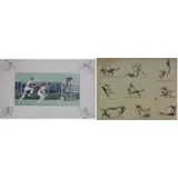 Paul Brown, Tennis- the Kill, or to the Net, Watercolor on paper (Tennis) & pen and ink on board (Football)