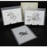 Paul Brown, Polo sketches on acetate & Buckle Horse discards, Pencil on acetate
