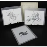 Paul Brown, Polo sketches on acetate & Buckle Horse discards, Pencil on acetate