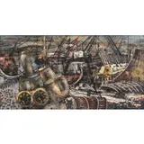 Noel Rockmore, Shipyard, Oil on masonite