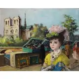 François Gérôme, Notre-Dame Street Scene, Oil on canvas