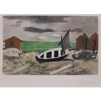 La Barque de Peche by Georges Braque, Pencil signed and annotated 'EA' in the lower margin, sold Apr 2023