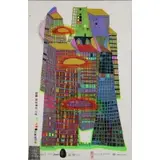 Good Morning City - Bleeding Town by Friedensreich Hundertwasser, Screenprint in colors with metal imprints, on wove paper, sold Apr 2023