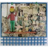 Jacqueline Fogel, JACQUELINE 1965, Wood polychrome sculpture and collage