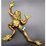 Nano Lopez, Frog, Limited edition bronze sculpture of a Frog having hand-applied enamel patination,