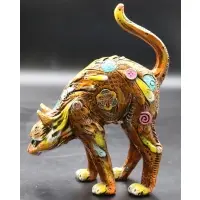 Nano / 08 by Nano Lopez, Limited edition bronze sculpture of a cat having hand-applied enamel patination, sold Apr 2023