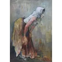 Woman Leaning by Jean Jansem, Oil on canvas, sold Mar 2023