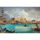 A. Belardinelli, Palazzo Ducale Venice Harbor, Oil on canvas