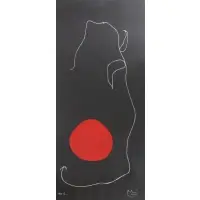 Oiseau Devant Le Soleil by Joan Miró, 1961, Lithograph in colors on black wove paper, sold Mar 2023