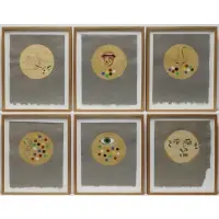 Matt Mullican, Untitled (Heaven / The Senses), Gouache on paper, in six parts
