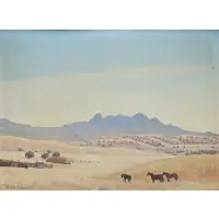 Edith Anne Hamlin, Whetstone Mountains, Oil on canvas laid to artist's board