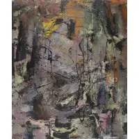 Lajos Ebneth, Abstract Composition, Oil on board