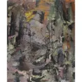 Lajos Ebneth, Abstract Composition, Oil on board