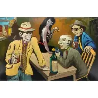 Sam Rigling, The Gang's All Here, Oil on canvas