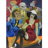 Sam Rigling, Cocktail Party, Oil on canvas