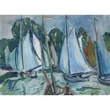 Llewellyn Petley-Jones, Regatta at Kingston, Oil on canvas