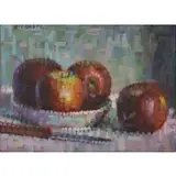Richard Vernon Goetz, Red Apples, Oil on canvas