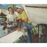 Leland Gustavson, Courting Captain, Oil on canvas