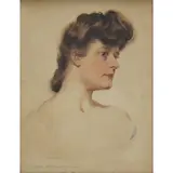 James Montgomery Flagg, Portrait of a Woman, Watercolor on board