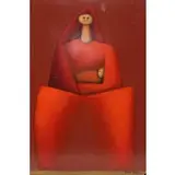 Jesus Mariano Leuus, Red Figures, Oil on board