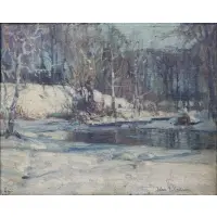 Morning Sun by John F. Carlson, Oil on board, sold Mar 2023
