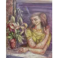 Michael Lenson, Woman by the Window, Oil on canvas