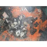 Abstract composition by Fred G. Hauck, Oil on canvas, sold Mar 2023