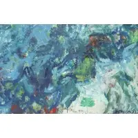 Fred G. Hauck, Moss Agate, Oil on canvas abstract composition