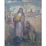 E. Irving Couse, The Water Carrier, Oil on board