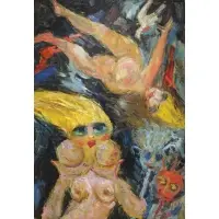 Lev Kropivnitsky, Carnivale, Oil on board