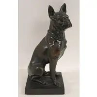 Theodor Stundl, A sitting Bulldog, Bronze sculpture