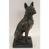 Theodor Stundl, A sitting Bulldog, Bronze sculpture