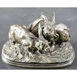 Pierre Jules, MENE (FRENCH, 1810-1879), Bronze sculpture of Bunnies