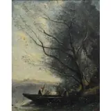 The Ferryman by Jean-Baptiste Camille Corot, Oil on canvas, sold Feb 2023