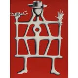 Mark Kostabi, Structural Engineer, Large oil on canvas