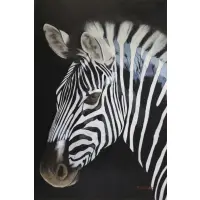 P. Charles, Zebra, Oil on canvas