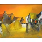 Dao Hai Phong, Autumn Haystacks, Oil on canvas