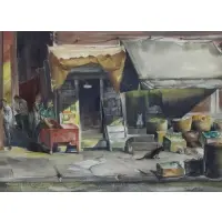 Percy F. Albee, Free Enterprise, Watercolor and pastel on paper