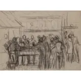 George Luks, At the Fair, Charcoal on paper