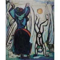 Springtime by Abraham Rattner, Large oil on canvas, sold Feb 2023