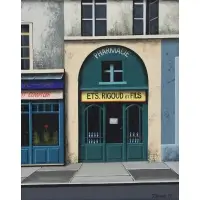 Thomas Pradzynski, Pharmacie, Oil on canvas