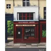 Thomas Pradzynski, Restaurant Gianni, Paris, Oil on canvas