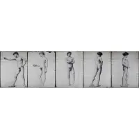 Herbert A. Morgan, Grouping of (5) nude male figure studies, Graphite on paper